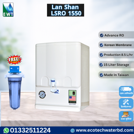Lan Shan LSRO 1550 Original Taiwan RO Water Purifier with 5 Stage Filtration | Best Water Purifier in Bangladesh | Ecotech Water Technology