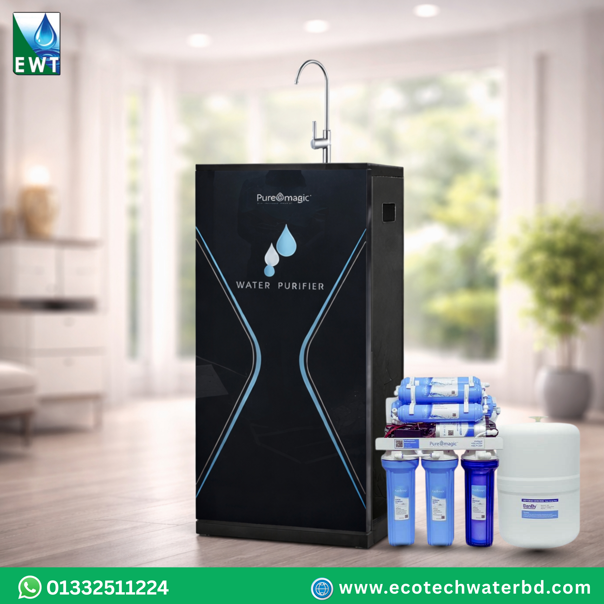 Pure Magic Cabinate model for website Pure Magic Cabinet RO Water Purifier 7 Stage 100 GPD Made in Vietnam – Ecotech Water Technology
