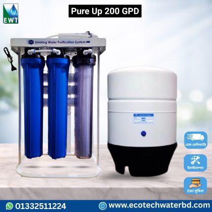 Pure Up 200 GPD RO Water Purifier Bangladesh Commercial Water Filter System with Storage Tank