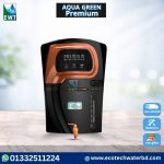 Aqua Green Premium RO water purifier with zinc copper alkaline technology, black and copper design, home delivery and EMI facility in Bangladesh.